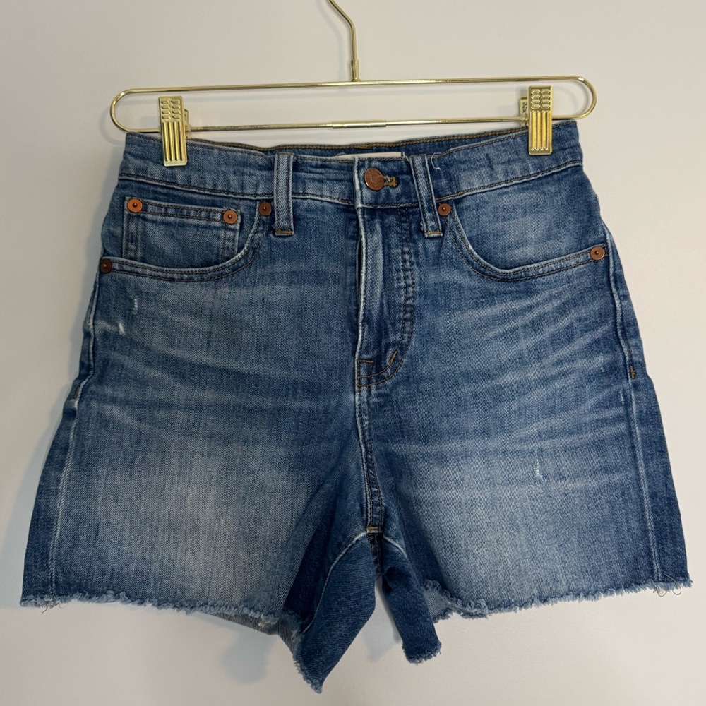 Madewell High-Rise Denim Shorts, blue, size 24